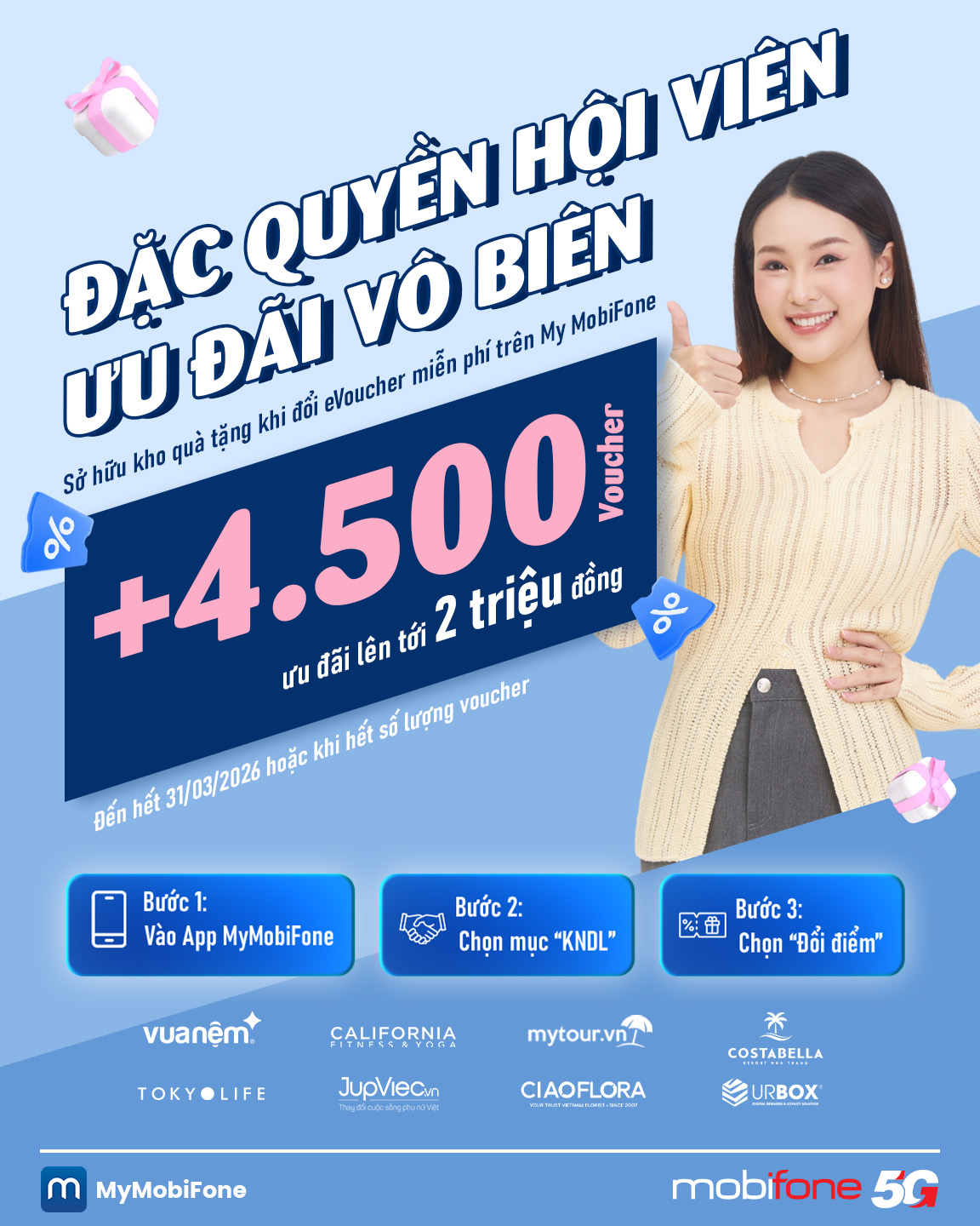 MobiFone tặng Voucher ưu đãi độc quyền cho hội viên KNDL thân thiết