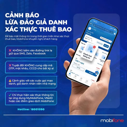 Cảnh báo mạo danh nhà mạng để lừa đảo xác thực thông tin thuê bao